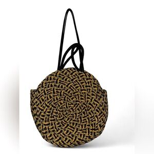 Woven Black‎ and Tan Tote Bag